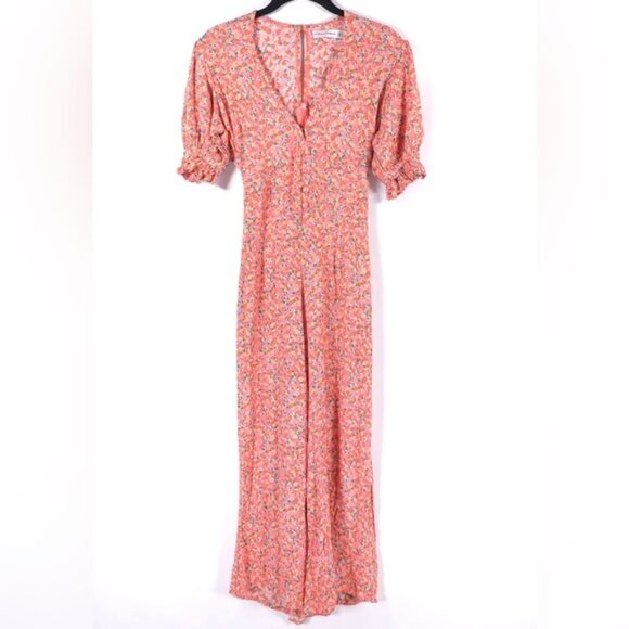FAITHFULL THE BRAND Women's Pink Floral Anika Mathiola Jumpsuit Size 4 SMALL